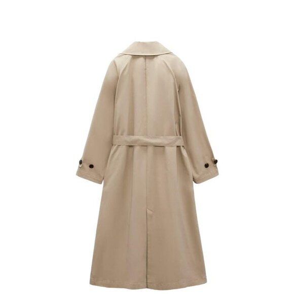 ZARA BASIC TRENCH COAT WITH BELT BEIGE SIZE S | 8372/03 - Picture 4 of 4